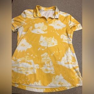 Nike Yellow and White Scenic Polo Shirt